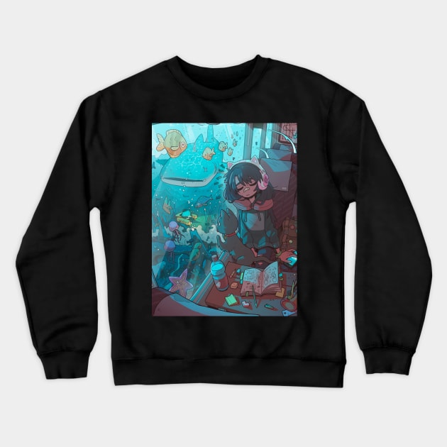 Fish train Crewneck Sweatshirt by carlesdalmau